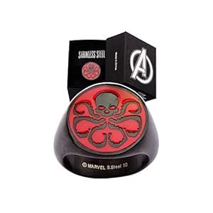 Animewild Marvel Black with Red Hydra Stainless Steel Ring | 10 ...