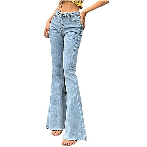 Fanxing Flare Jeans Women, Women's Bootcut Bell Bottom Jeans High Waisted Stretch Slimming Bell ...