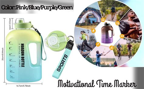 DROZIP Half Gallon Large Water Bottle - 2.2L Water Bottle with Premium ...