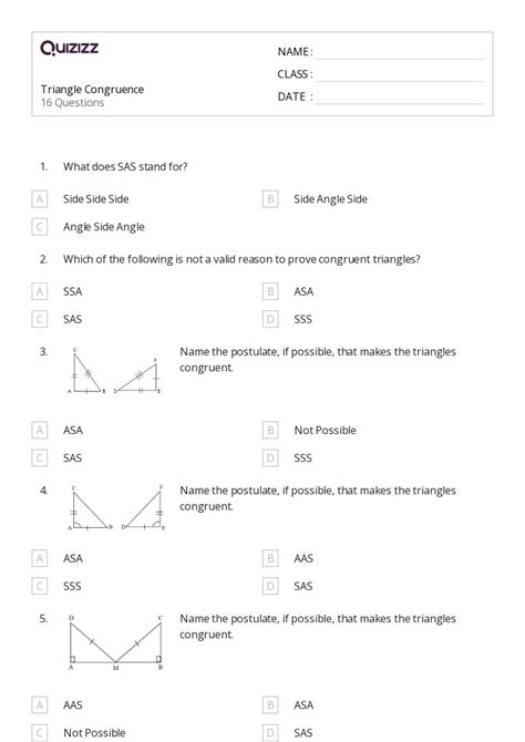50+ congruence worksheets on Quizizz | Free & Printable