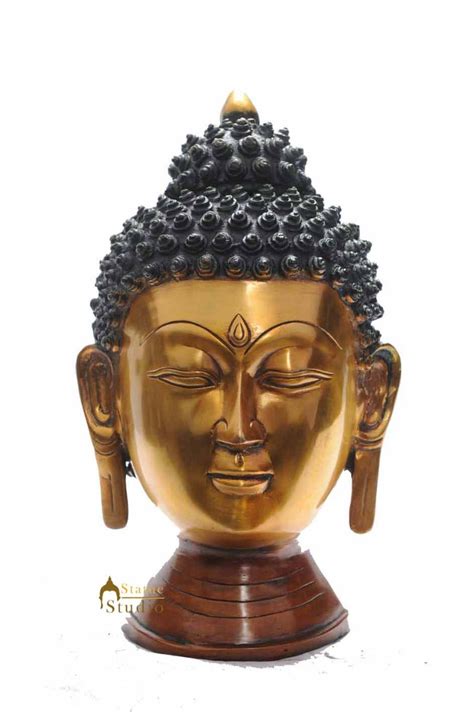 Brass vintage buddha home garden décor large statue india hand carved ...