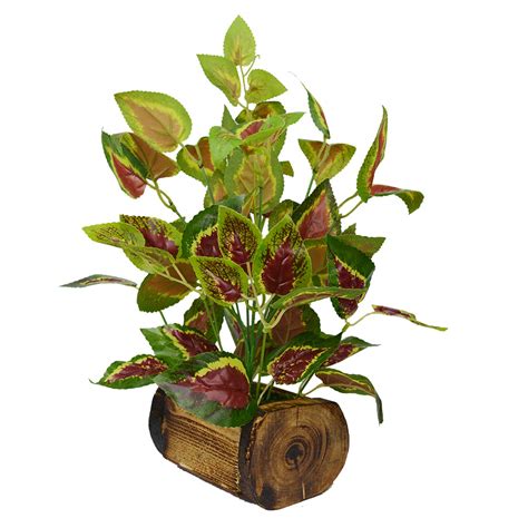 Buy Fancy Mart Fabric, Wood & Plastic Artificial Coleus Plant in Wood ...