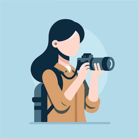 Une photographe vectorielle. | Vecteur Premium