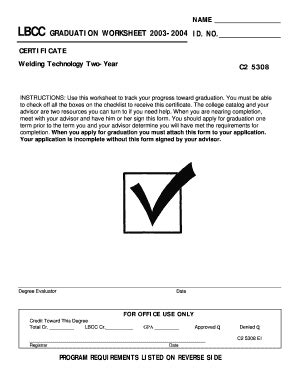 Fillable Online linnbenton CERTIFICATE Welding Technology Two-Year C2 ...