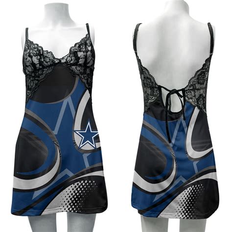 Dallas Cowboys Lace Back Strap Slip Dress 137 - Sportique Shop