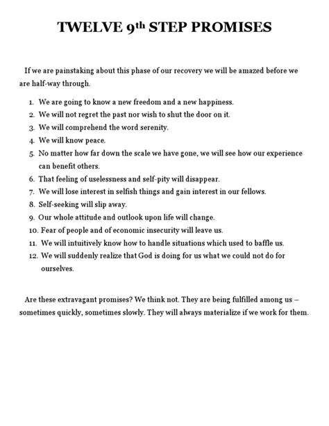 Aa 9th Step Promises Printable - Printable Word Searches