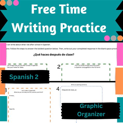 Spanish Free Time Writing Practice with Graphic Organizer | Made By ...