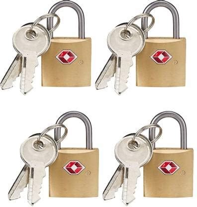 Skywalk Set of 4 TSA Approved Brass Key Lock/Travel Luggage Suitcase ...