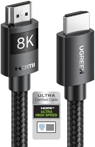 UGREEN 8K HDMI Cable 48Gbps 6.6FT Ultra High Speed 8K HDMI Braided Cord ...