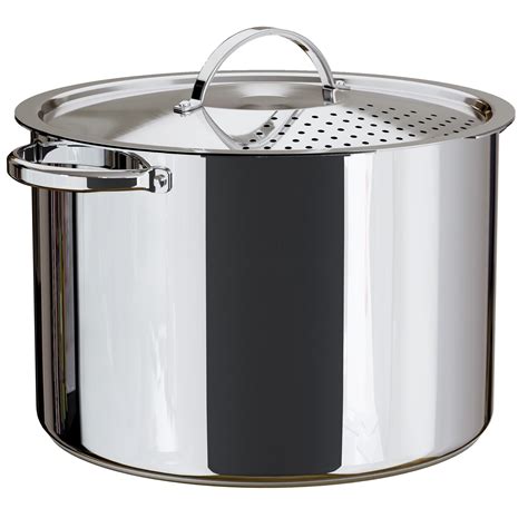 Amazon.com: Stainless Steel Pasta Pot with Locking Strainer Lid - 5.5 ...
