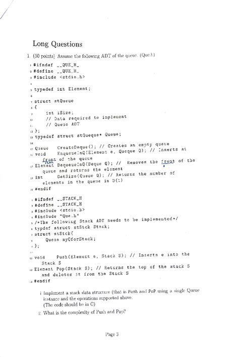 Dsa mid theory 2024 - practice - 1. (50 points) Assume the following ...