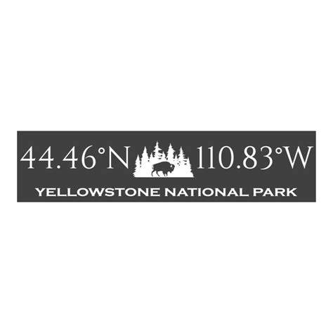 Yellowstone National Park Coordinates Handcrafted Wooden Sign, National Parks Gift or Souvenir ...
