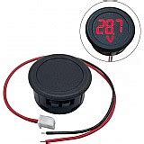 Round LED Digital Voltmeter Display DC 4-100V | Red