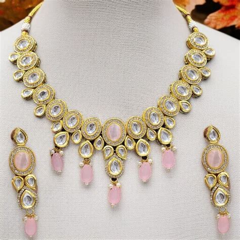 Baby Pink Classic Function Wear Necklace Set – Ethnivo.com