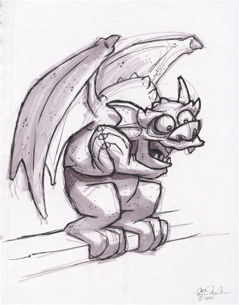 Cute Gargoyle Drawing