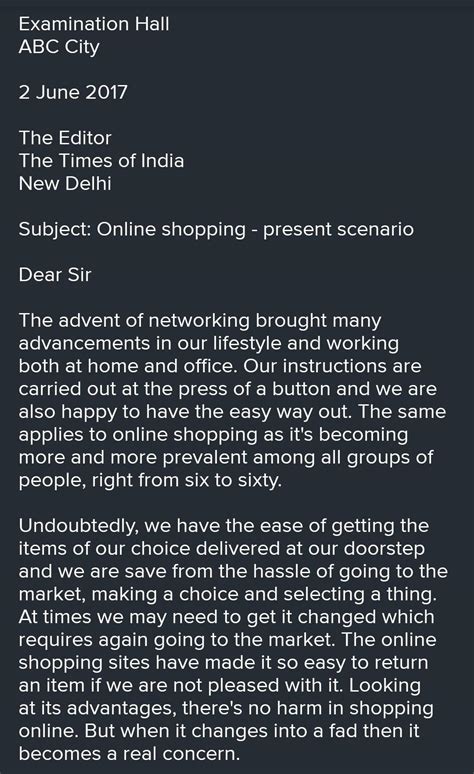 Write a letter to the editor of a national daily expressing your views ...