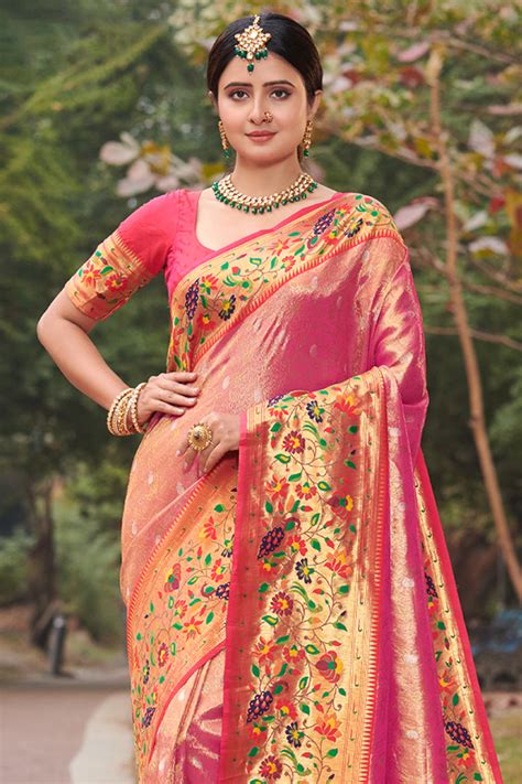 Buy Taffy Pink Paithani Saree 13460 Online | Karagiri