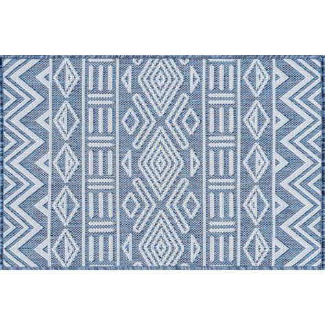 Tayse Eco 2 X 3 (ft) Blue Indoor/Outdoor Throw Rug ECO2006 2X3 at Lowes.com