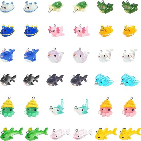 Amazon.com: COGCHARGER 36 Pcs Resin Animal Charms Pendants Mini Sea ...