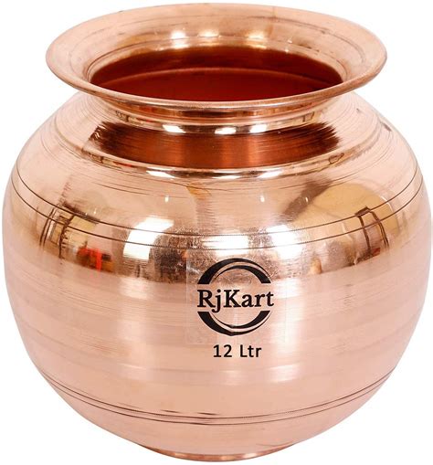 Buy RJKART Copper Jumbo Big Kalash Lota Water Storage Pot Matka (12 LTR ...