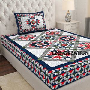 Leo Creation Cotton Single Flat 144 TC Jaipuri Prints Bedsheet - Buy ...