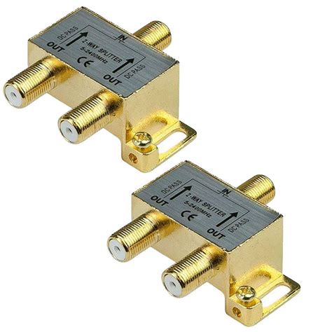 iMBAPrice 10013-2 Glod Plated 2.4 Ghz 2-Way Coaxial Cable Splitter F ...