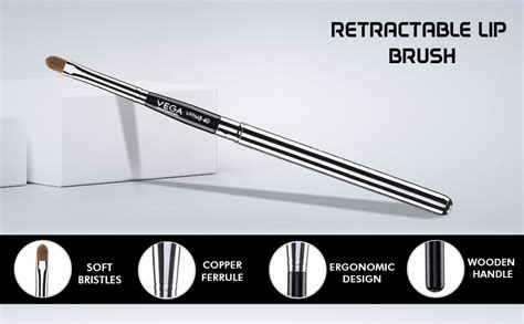 VEGA PROFESSIONAL Retractable Lip Brush, Soft Bristles, Copper Furrele ...