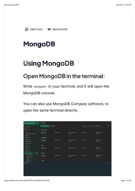 Notes 3 - ####### Add Cover Add Subtitle MongoDB Using MongoDB Open ...