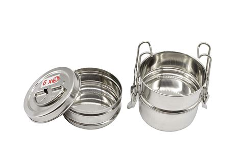 Stainless Steel 3 Tier Lunch Box | Tiffin Box (Size: 6x3) – ekitchen.in
