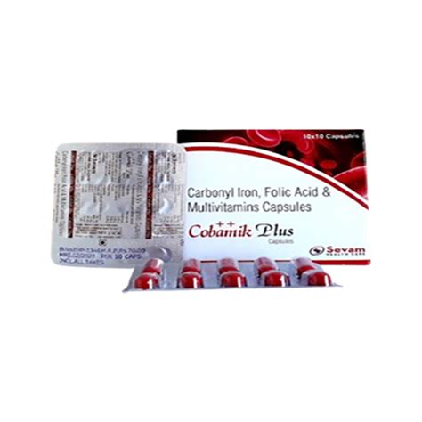 Cobamik Plus - Carbonyl Iron, Folic Acid & Multivitamins Capsules ...