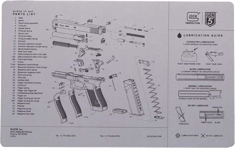 Buy Glock Perfection OEM Gen 5 Exploded Diagram Bench Mat Gray AS10064 ...