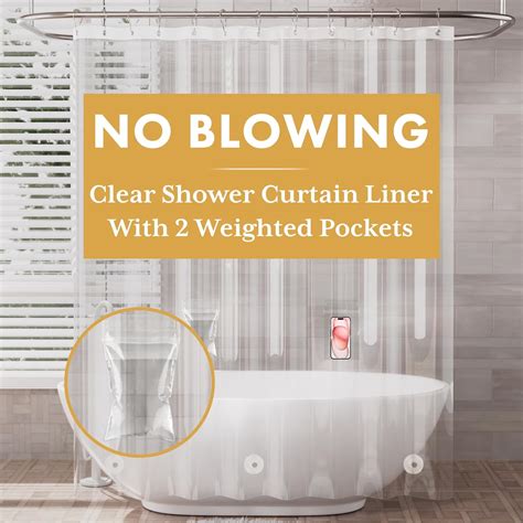Amazon.com: AmazerBath Shower Curtain Liner with 2 Weights Pockets ...