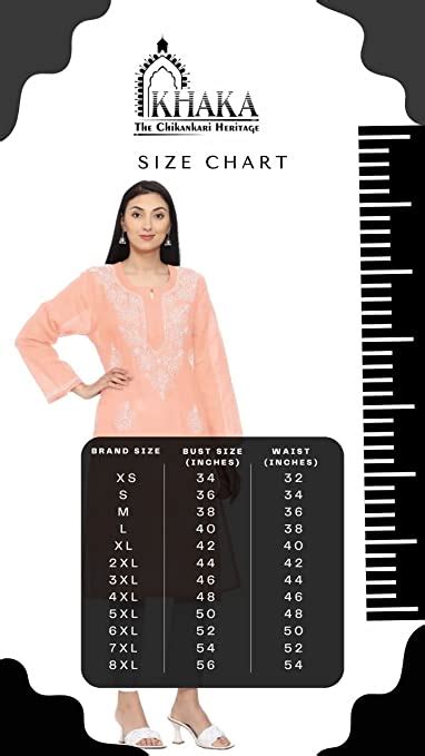 Size Chart – khaka-The Chikankari Heritage