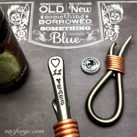11th Year Steel Wedding Anniversary Gift Bottle Opener for Husband or ...