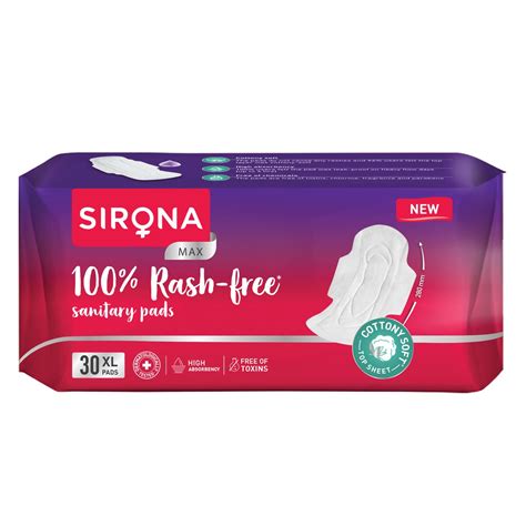 Buy Sirona Max Sanitary Pads for Women | XL (Pack of 30 Pads) | 100% ...