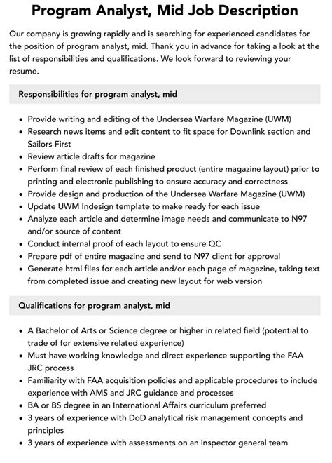 Image result for Program Analyst