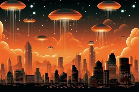Retro futuristic skies with glowing comets backgr | Premium AI ...