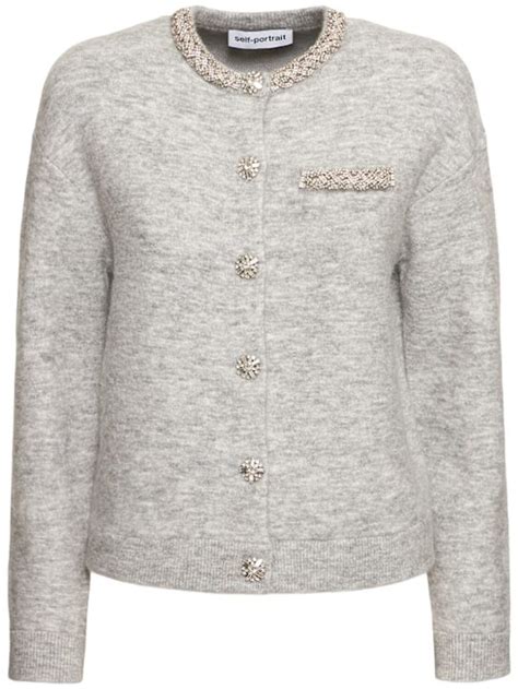 Embellished viscose blend knit cardigan - Self-portrait - Women ...