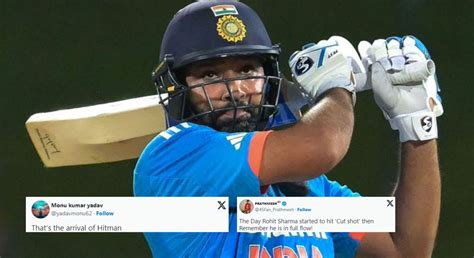 "The arrival of Hitman" - Fans react as Rohit Sharma scores 74* off 59 ...