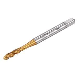 uxcell Spiral Flute Taps, M3 x 0.5 + 0.03 Metric Titanium Coated Cobalt ...