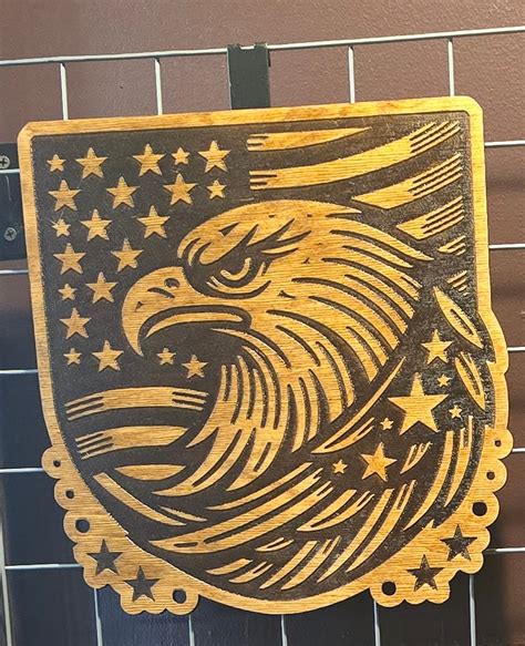 Buy Eagle with American Flag Laser Engraved Wood Online | Memory Scents ...