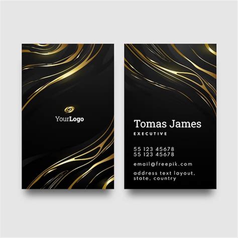 Realistic elegant double-sided vertical business card template | Free ...