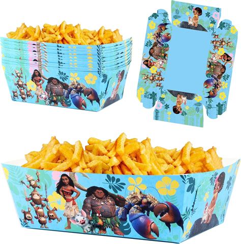 Amazon.com: 20 Pcs Moana Party Decorations, Moana Paper Food Trays ...
