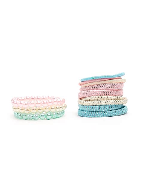 ToniQ Kids Set of 12 Pastel Color Rubber Band For Girls.
