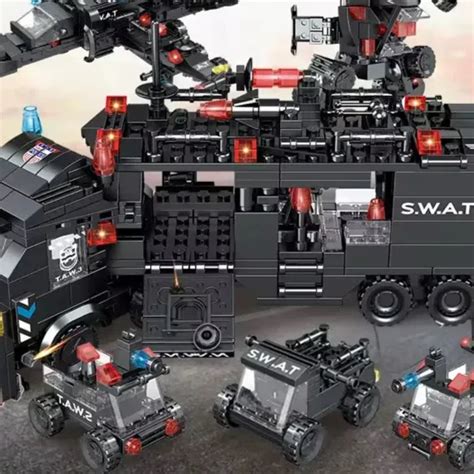 Police City Truck Brick Building Blocks