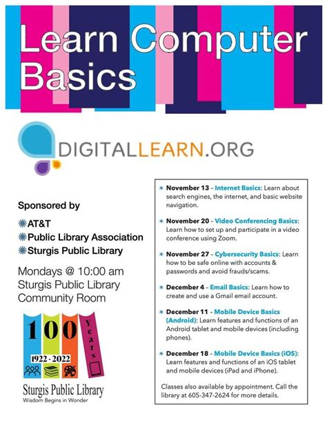 Learn Computer Basics, Sturgis Public Library, November 13 2023 ...