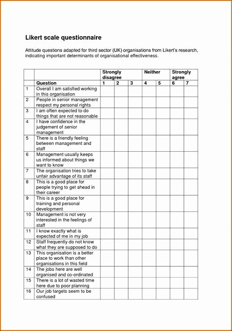 Word Likert Scale Template - Social Media Template