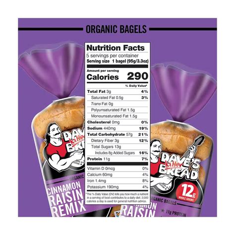 Buy Dave's Killer Bread Cinnamon Raisin Remix Bagels, 5 ct from Dollar ...