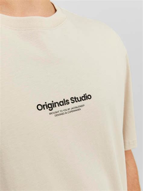Relaxed Fit Crew neck T-Shirt | Beige | Jack & Jones®