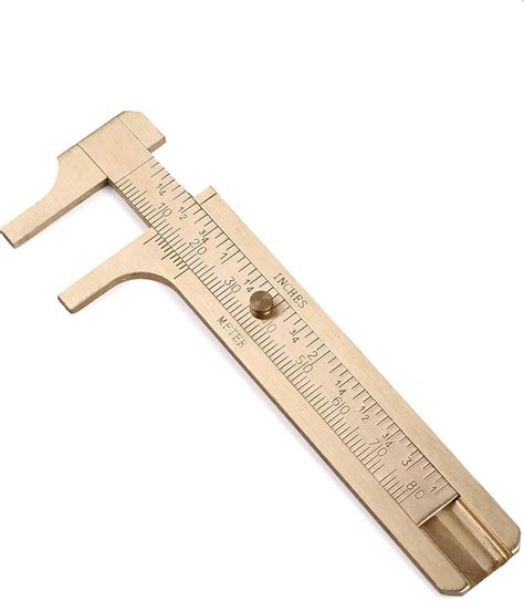 Buy Juland Retro Vernier Caliper Copper Alloy Mini Brass Sliding Pocket ...